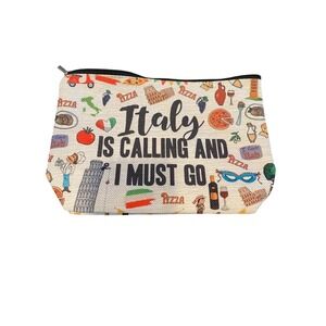 Italy Travel Cosmetic Bag Zipper Pouch Makeup Toiletry Organizer All Over print
